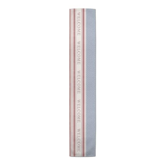 Stripe & Diamond Print Welcome Flag Outdoor Table Runner